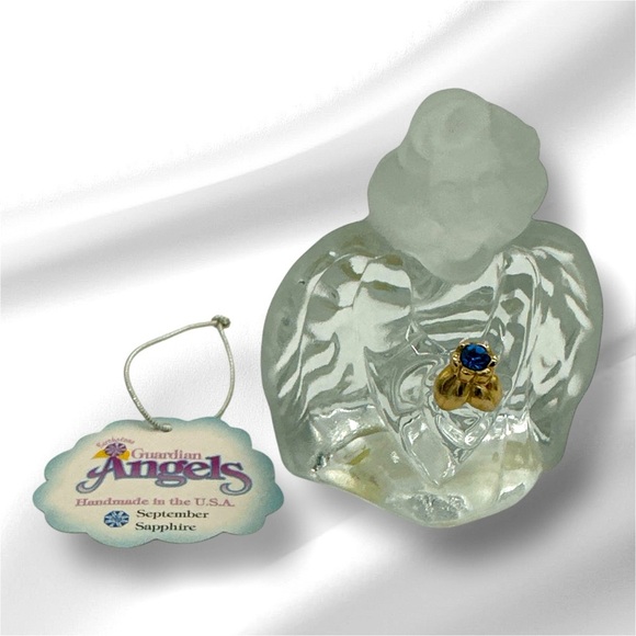 Fenton Art Glass Birthstone Angel Figurine Paperweight September Sapphire - Picture 4 of 8